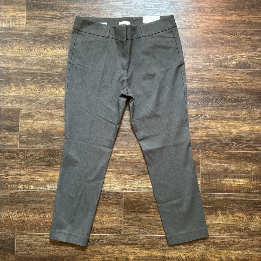 NWT LOFT Gray Straight Leg High Waisted Dress Pants 14